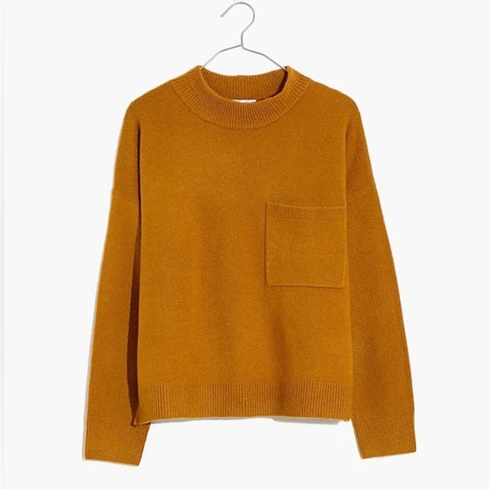 Madewell Redmond Mockneck Pocket Sweater in Antique Gold